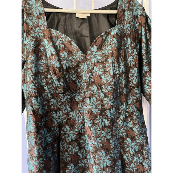 Eshakiti Floral Sweatheart Dress 2X 20W Preppy Plus Size Romantic - Picture 2 of 9